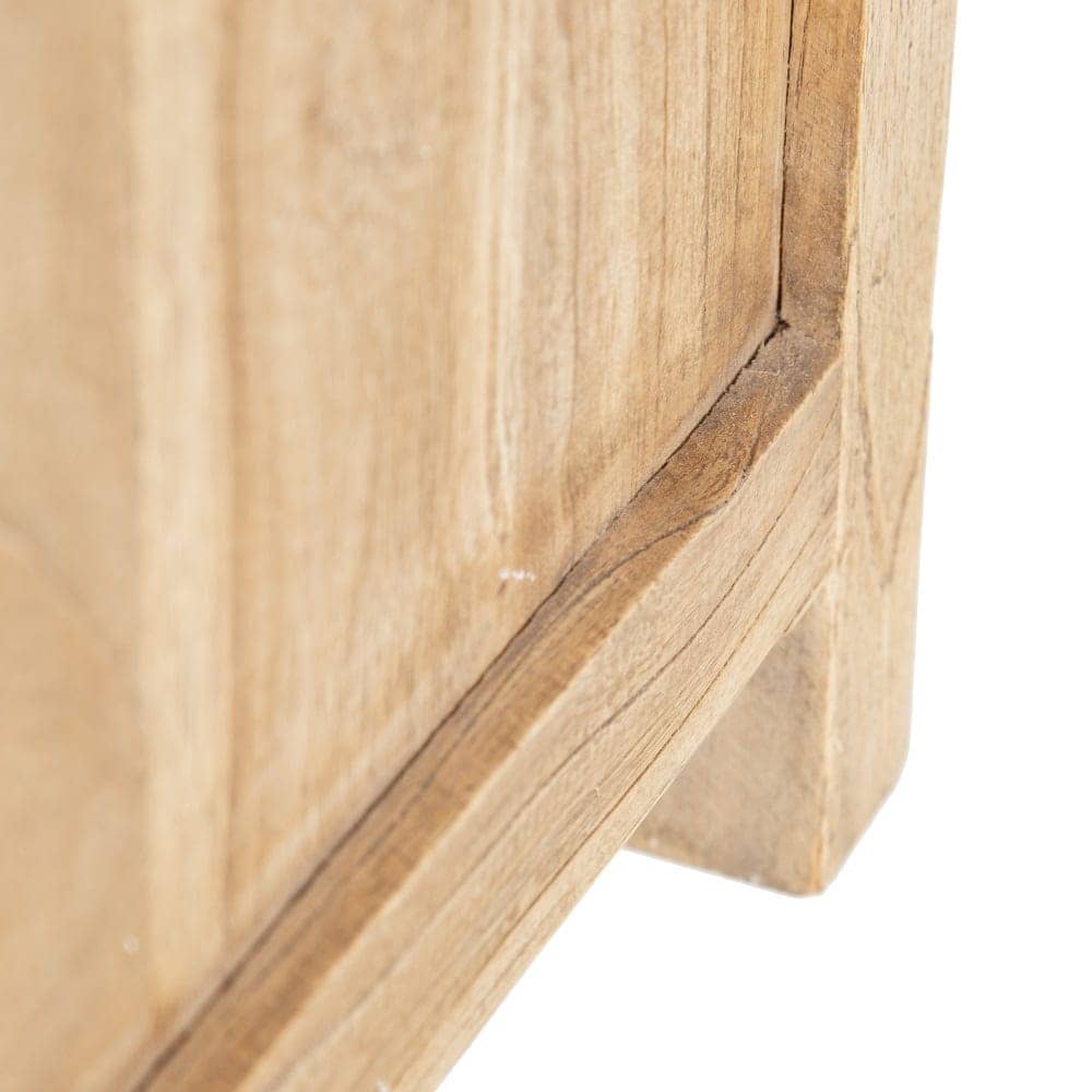 Mesita de Madera Natural Mindi para Dormitorio - 50 cm, Estilo Moderno, Cajones 33x14,5 cm, Colección Miró - Imagen 7