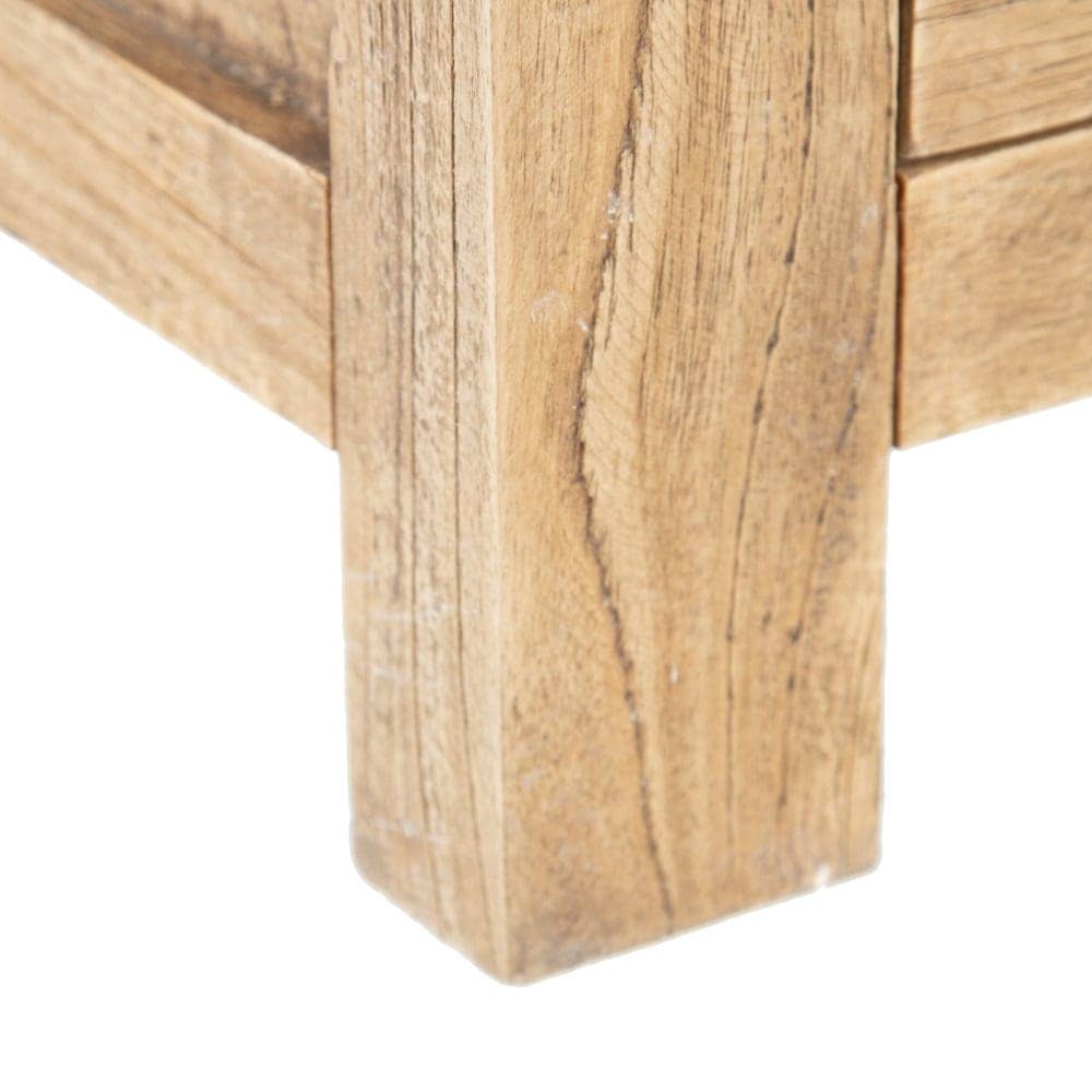 Mesita de Madera Natural Mindi para Dormitorio - 50 cm, Estilo Moderno, Cajones 33x14,5 cm, Colección Miró - Imagen 8