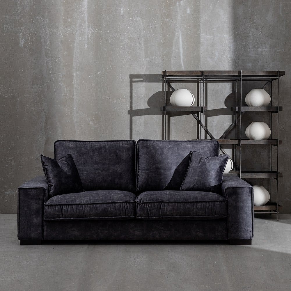 Sofá 3 plazas gris oscuro de tela para salón moderno – 230 x 93 x 97 cm - Imagen 9