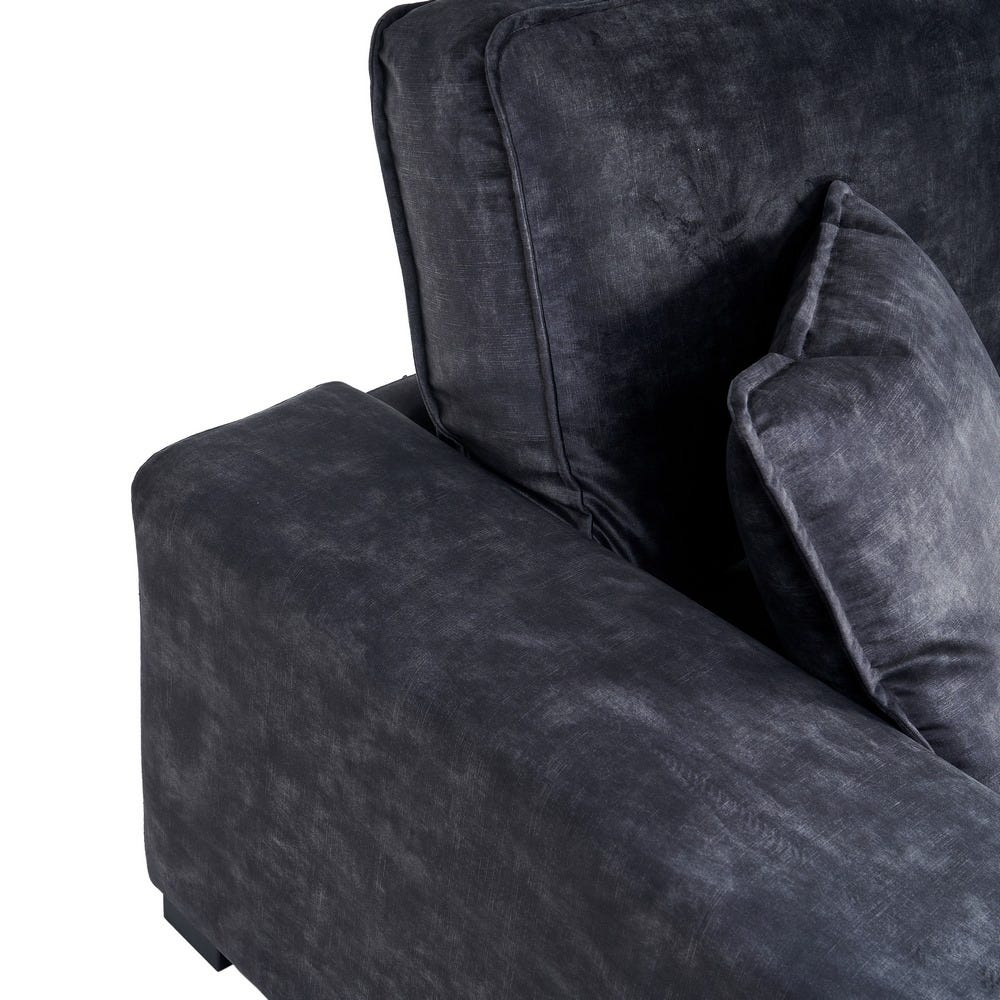 Sofá 3 plazas gris oscuro de tela para salón moderno – 230 x 93 x 97 cm - Imagen 4