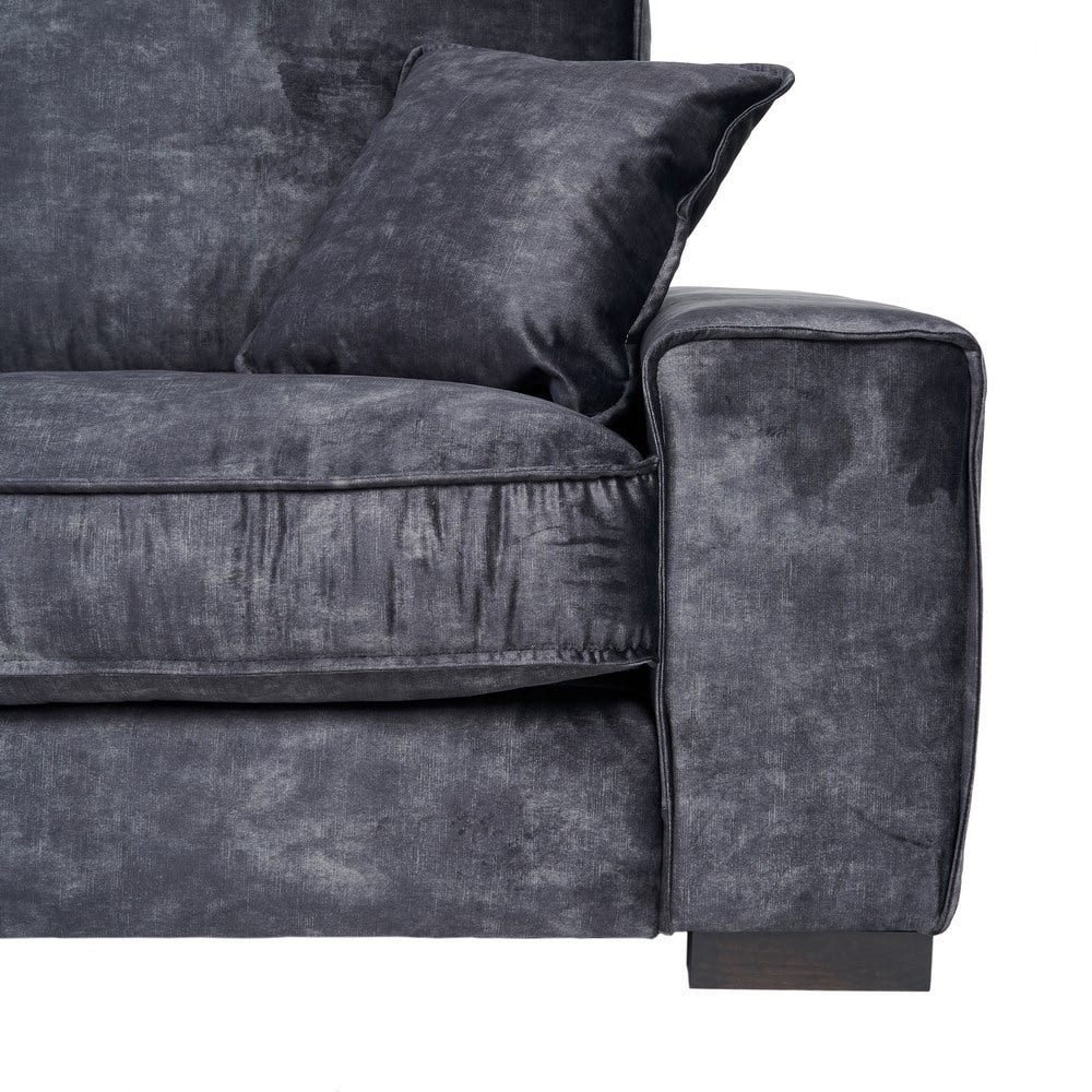 Sofá 3 plazas gris oscuro de tela para salón moderno – 230 x 93 x 97 cm - Imagen 7