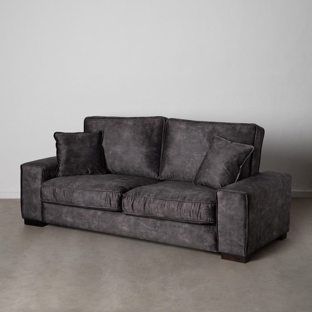 Sofá 3 plazas gris oscuro de tela para salón moderno – 230 x 93 x 97 cm - Imagen 10