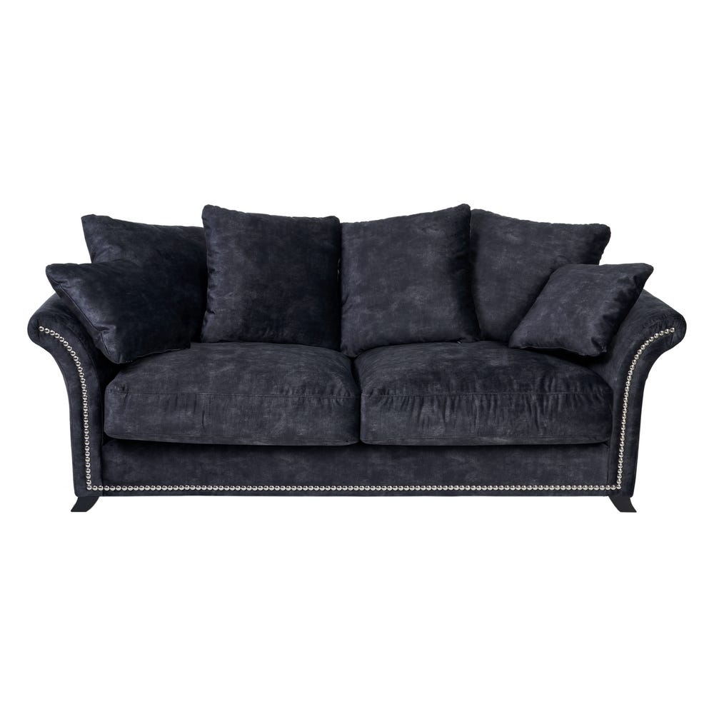 Sofá 3 plazas gris oscuro de tela para salón moderno – 228 x 97 x 100 cm - Imagen 3