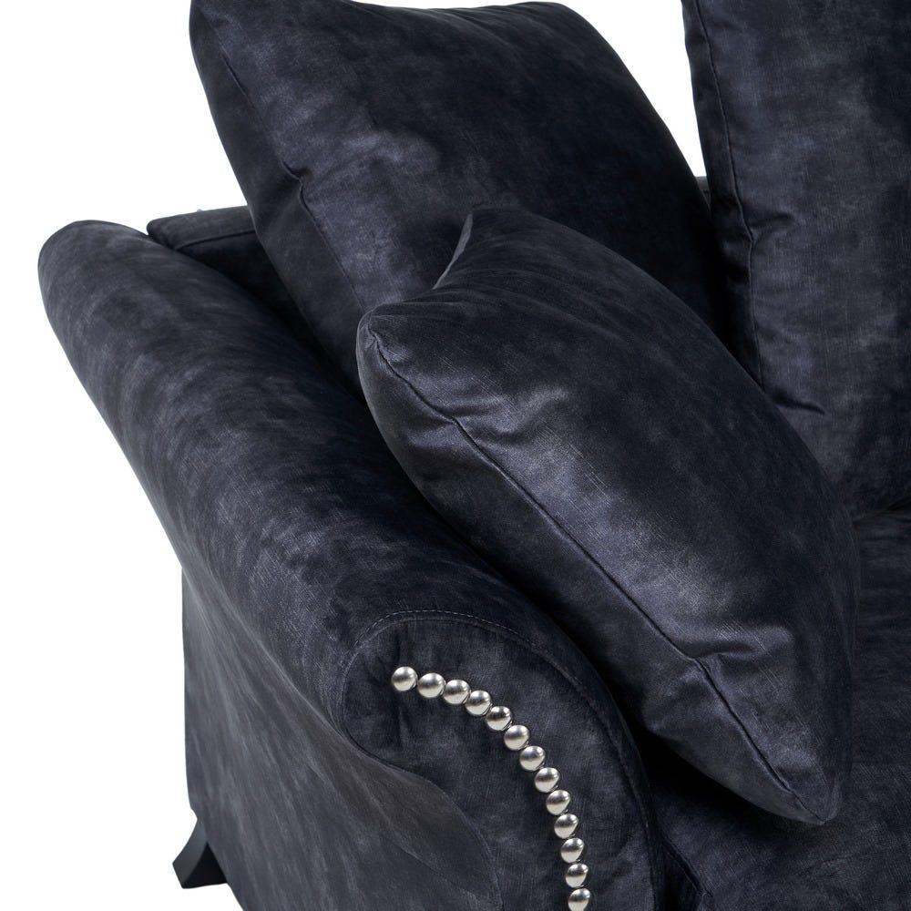 Sofá 3 plazas gris oscuro de tela para salón moderno – 228 x 97 x 100 cm - Imagen 4