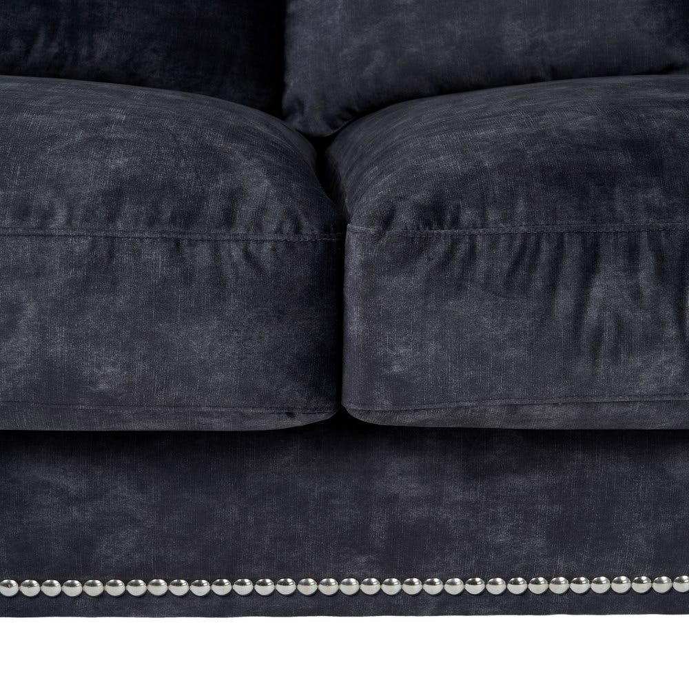 Sofá 3 plazas gris oscuro de tela para salón moderno – 228 x 97 x 100 cm - Imagen 7
