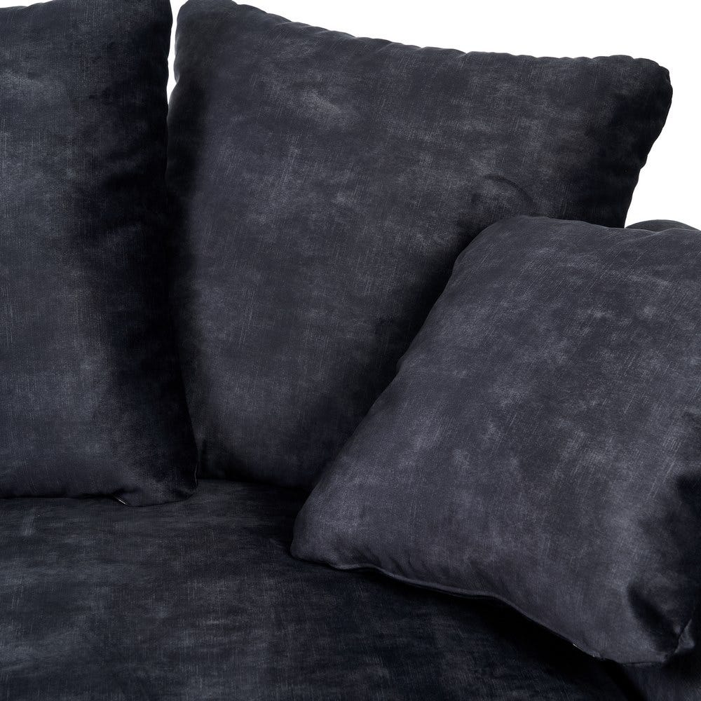 Sofá 3 plazas gris oscuro de tela para salón moderno – 228 x 97 x 100 cm - Imagen 8