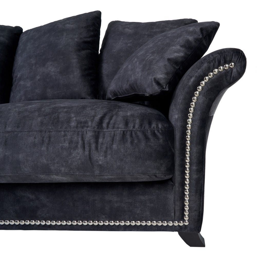 Sofá 3 plazas gris oscuro de tela para salón moderno – 228 x 97 x 100 cm - Imagen 9