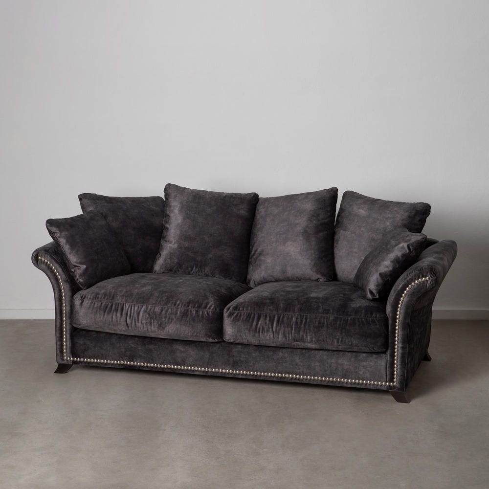 Sofá 3 plazas gris oscuro de tela para salón moderno – 228 x 97 x 100 cm - Imagen 12