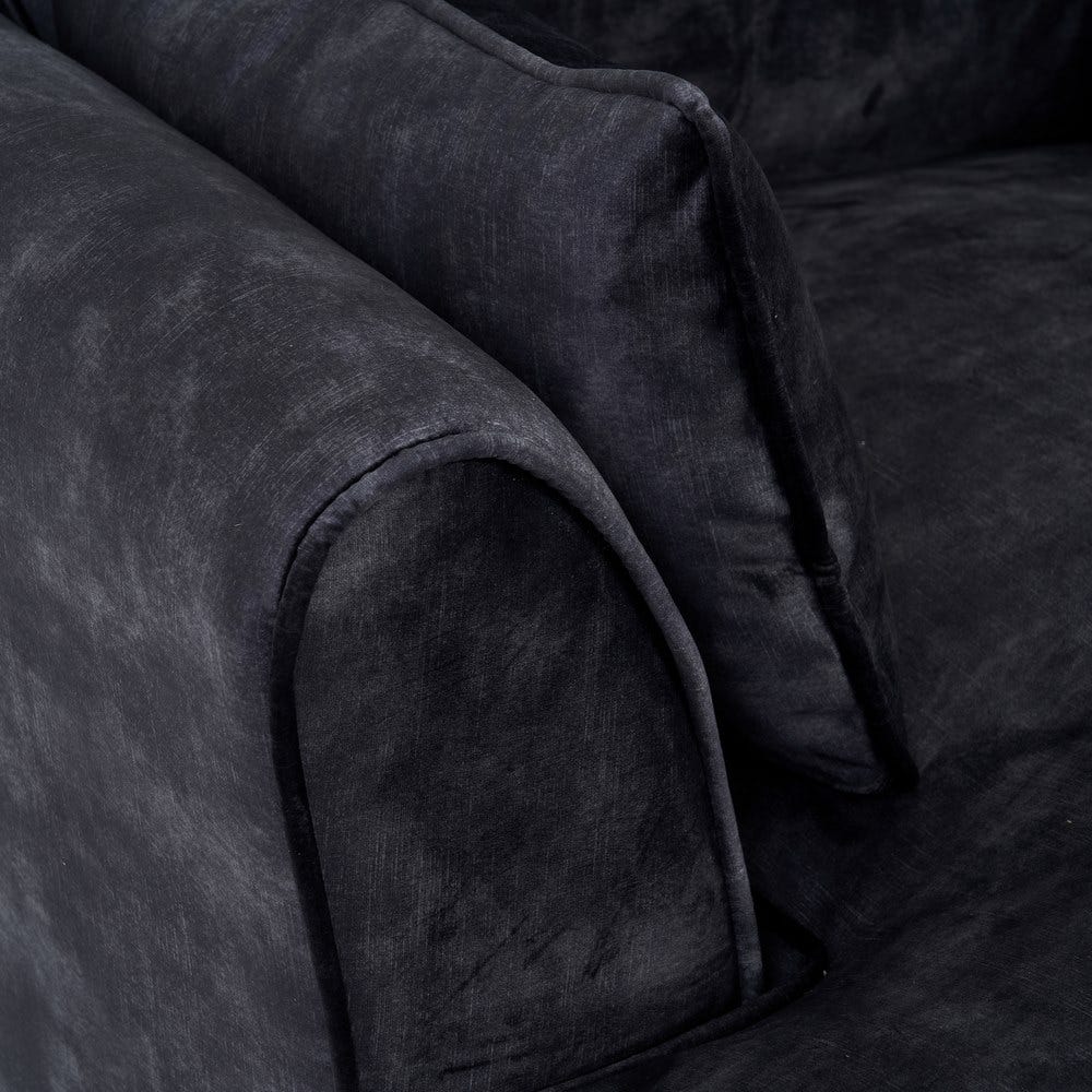 Sofá chaise longue gris oscuro de tela para salón moderno – 114 x 155 x 92 cm - Imagen 5