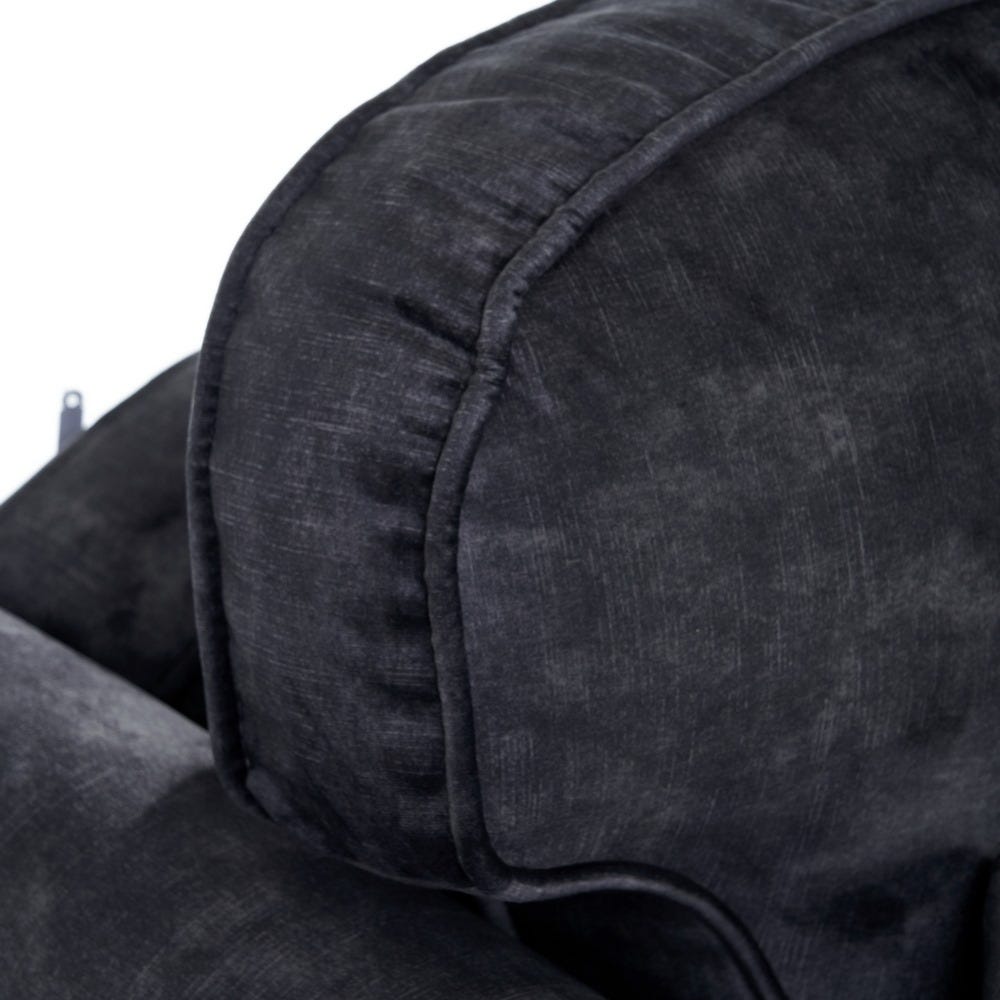 Sofá chaise longue gris oscuro de tela para salón moderno – 114 x 155 x 92 cm - Imagen 6