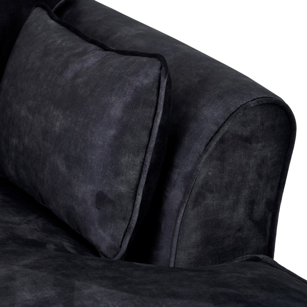 Sofá chaise longue gris oscuro de tela para salón moderno – 114 x 155 x 92 cm - Imagen 9