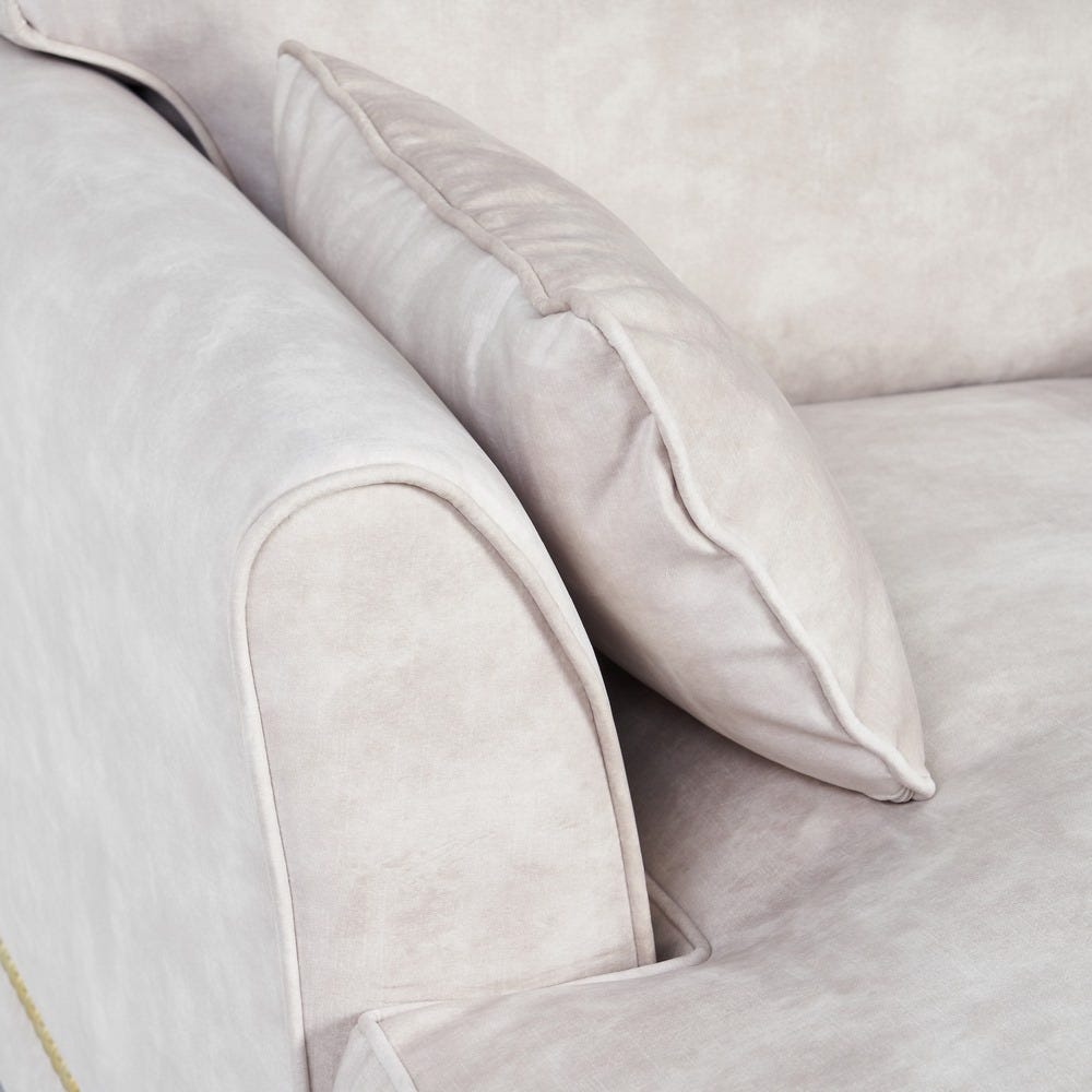 Sofá chaise longue beige de tela para salón moderno – 114 x 155 x 92 cm - Imagen 4