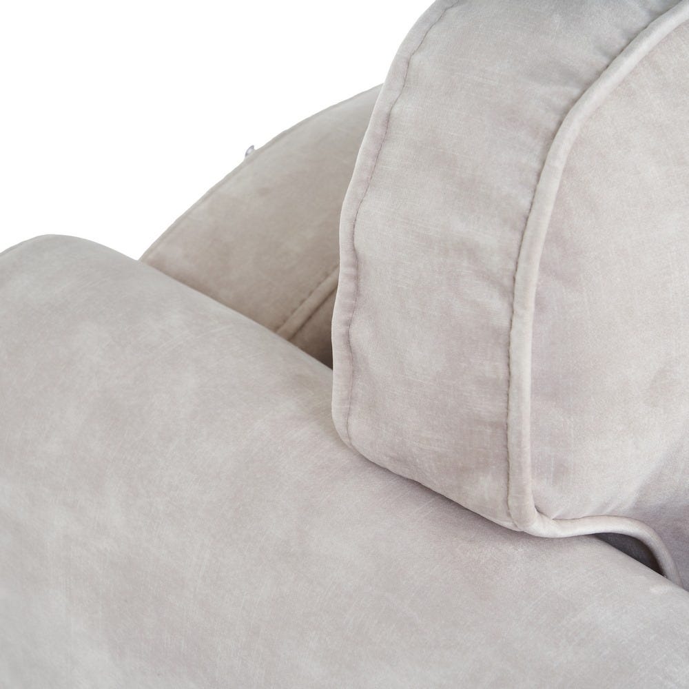 Sofá chaise longue beige de tela para salón moderno – 114 x 155 x 92 cm - Imagen 5
