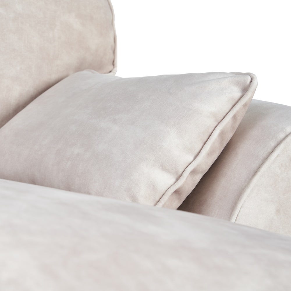 Sofá chaise longue beige de tela para salón moderno – 114 x 155 x 92 cm - Imagen 6