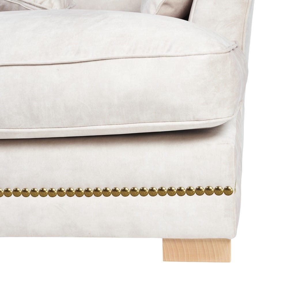 Sofá chaise longue beige de tela para salón moderno – 114 x 155 x 92 cm - Imagen 10