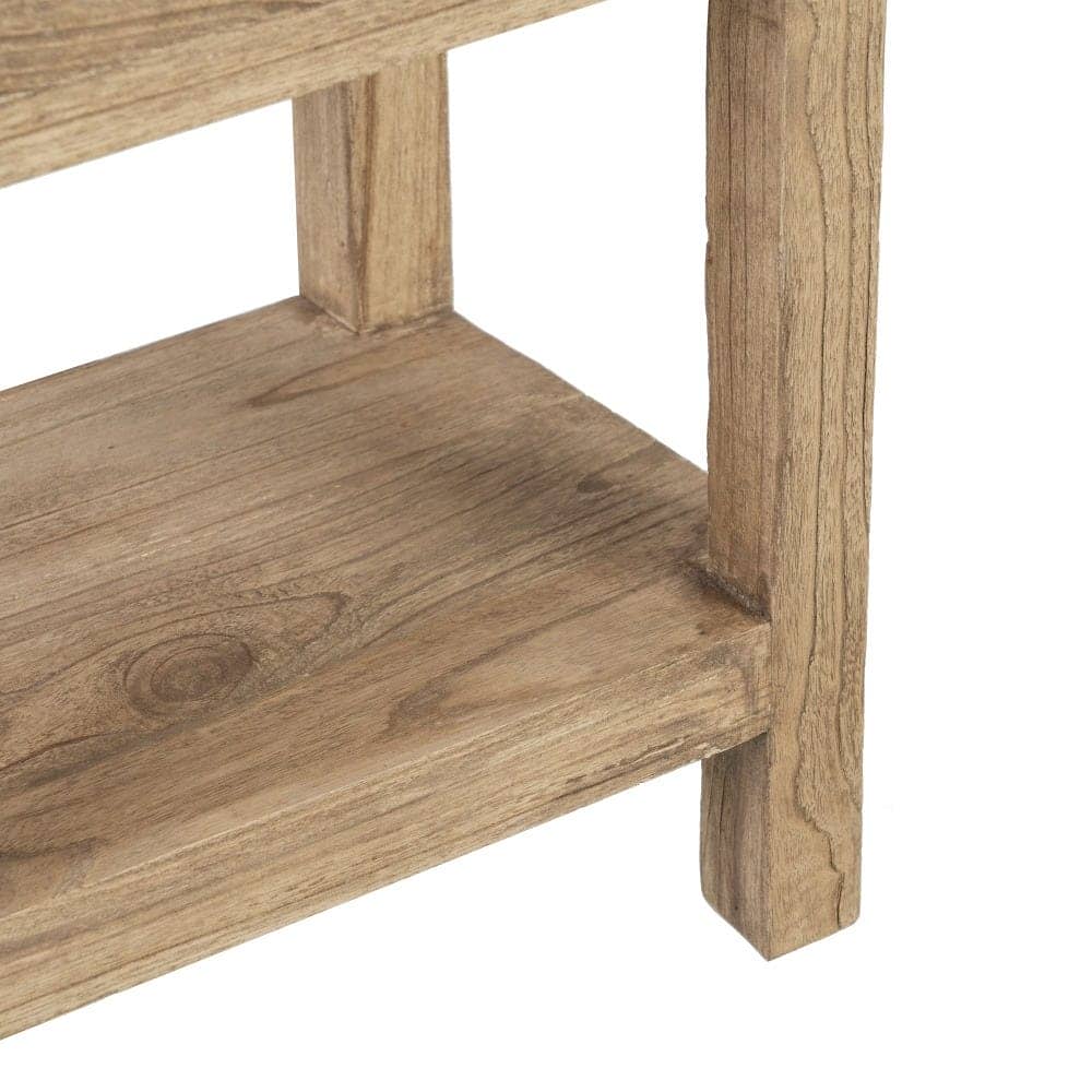 Mesita de Madera Natural Mindi para Dormitorio - 66 cm, Estilo Moderno y Funcional con Cajones de 35x7,5 cm - Imagen 7