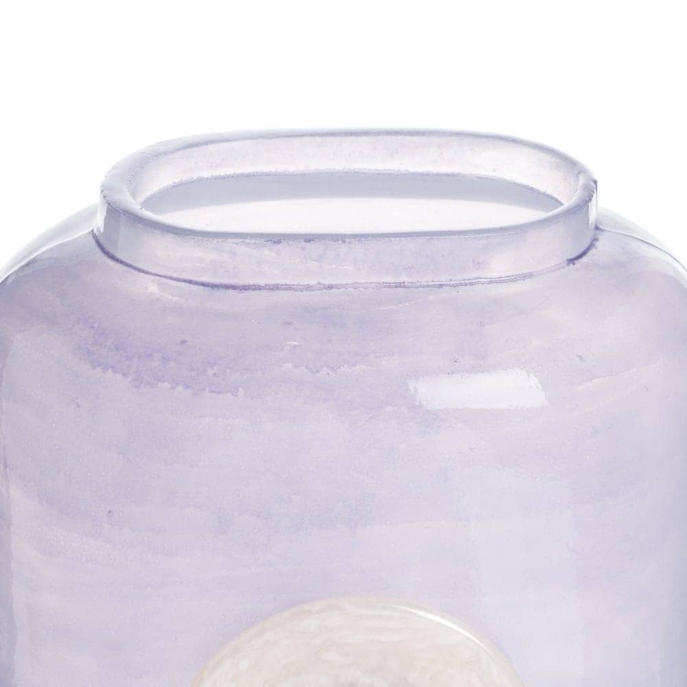 Jarrón de Cristal Azul-Blanco 12x9x25 cm Decoración - Imagen 5