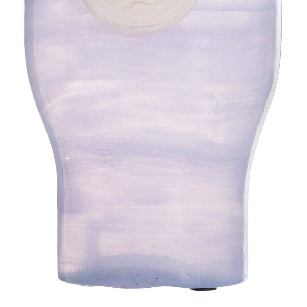 Jarrón de Cristal Azul-Blanco 12x9x25 cm Decoración - Imagen 7