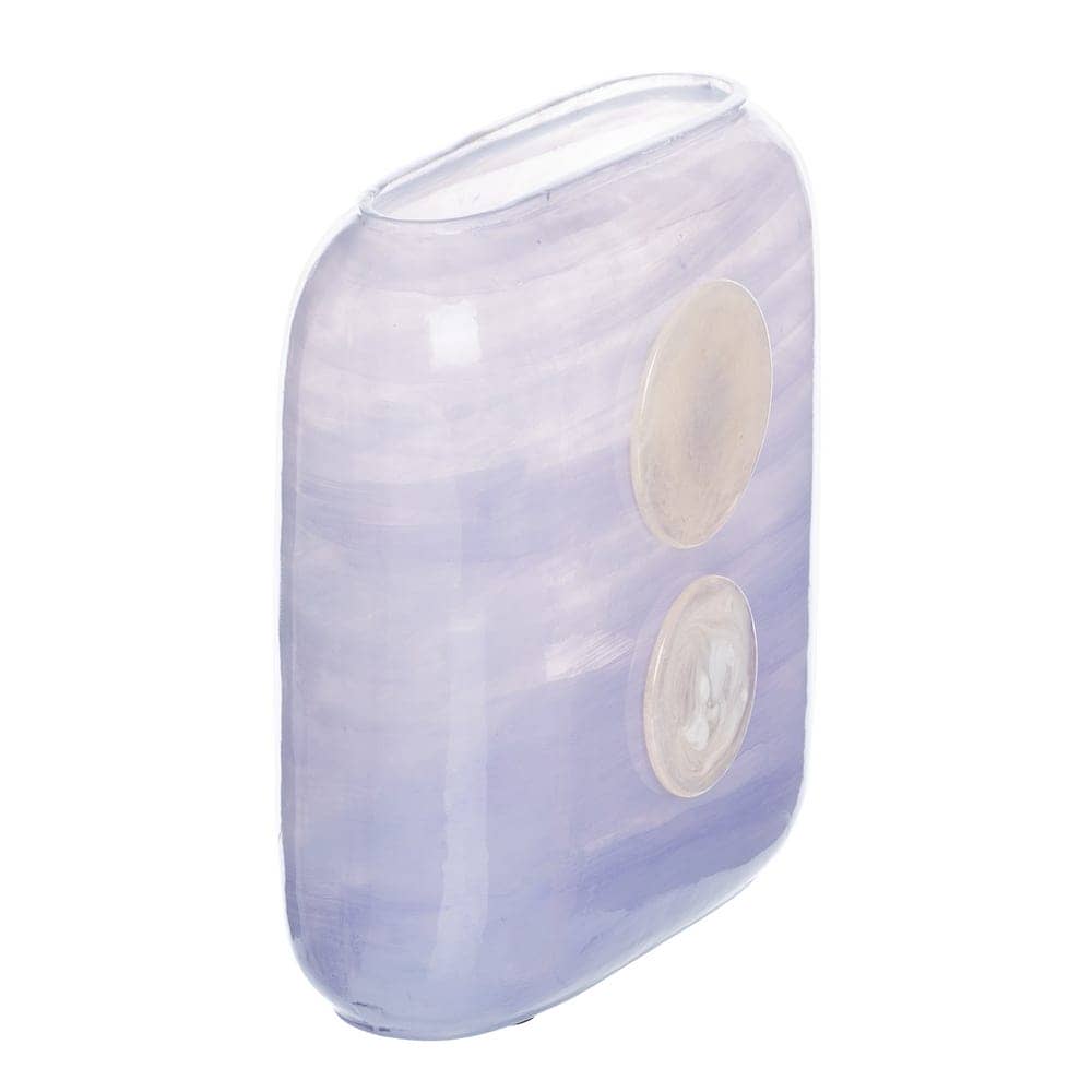Jarrón de Cristal Azul-Blanco 22x10x24 cm Decorativo - Imagen 4