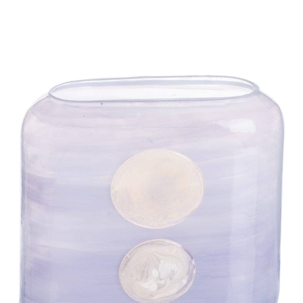 Jarrón de Cristal Azul-Blanco 22x10x24 cm Decorativo - Imagen 5
