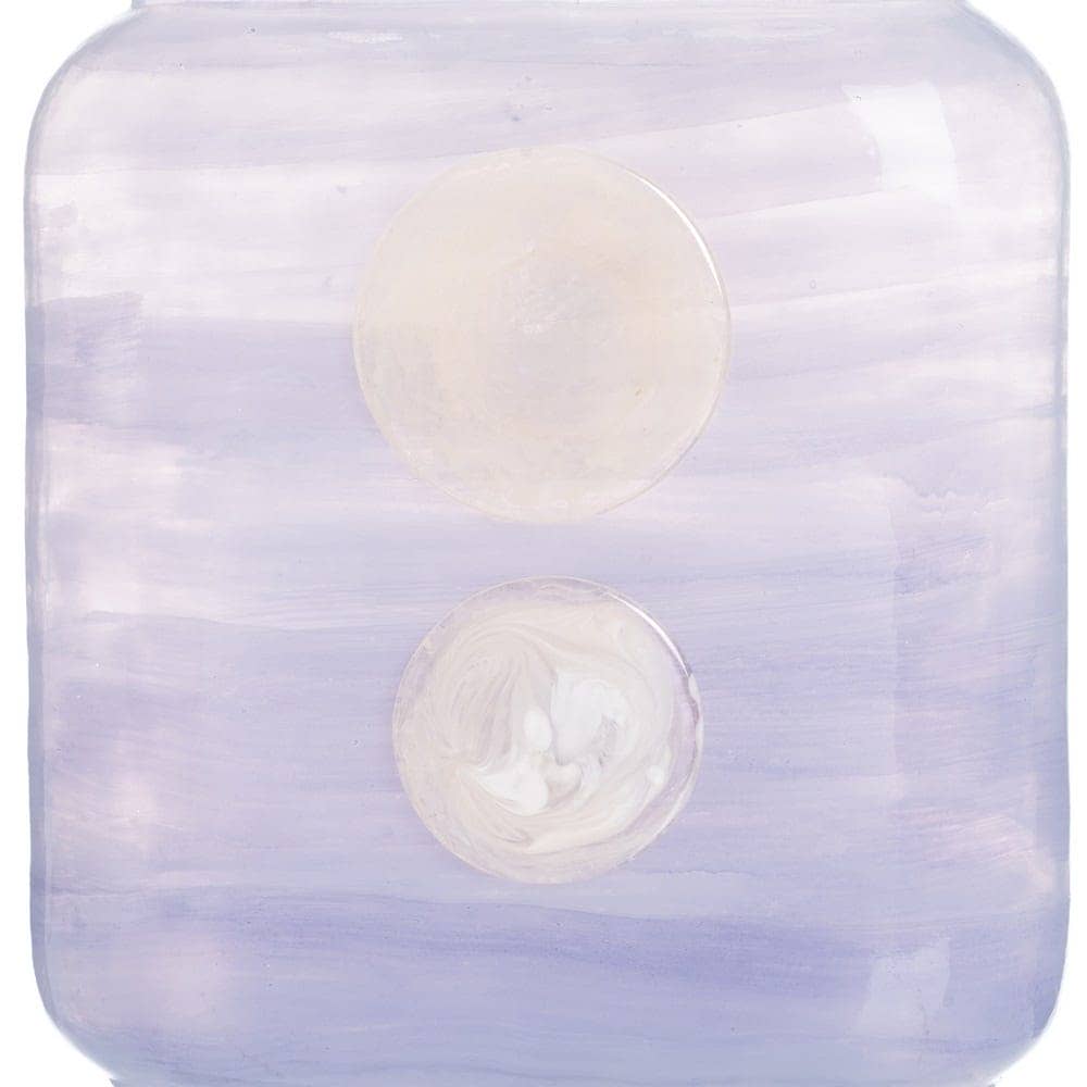 Jarrón de Cristal Azul-Blanco 22x10x24 cm Decorativo - Imagen 6