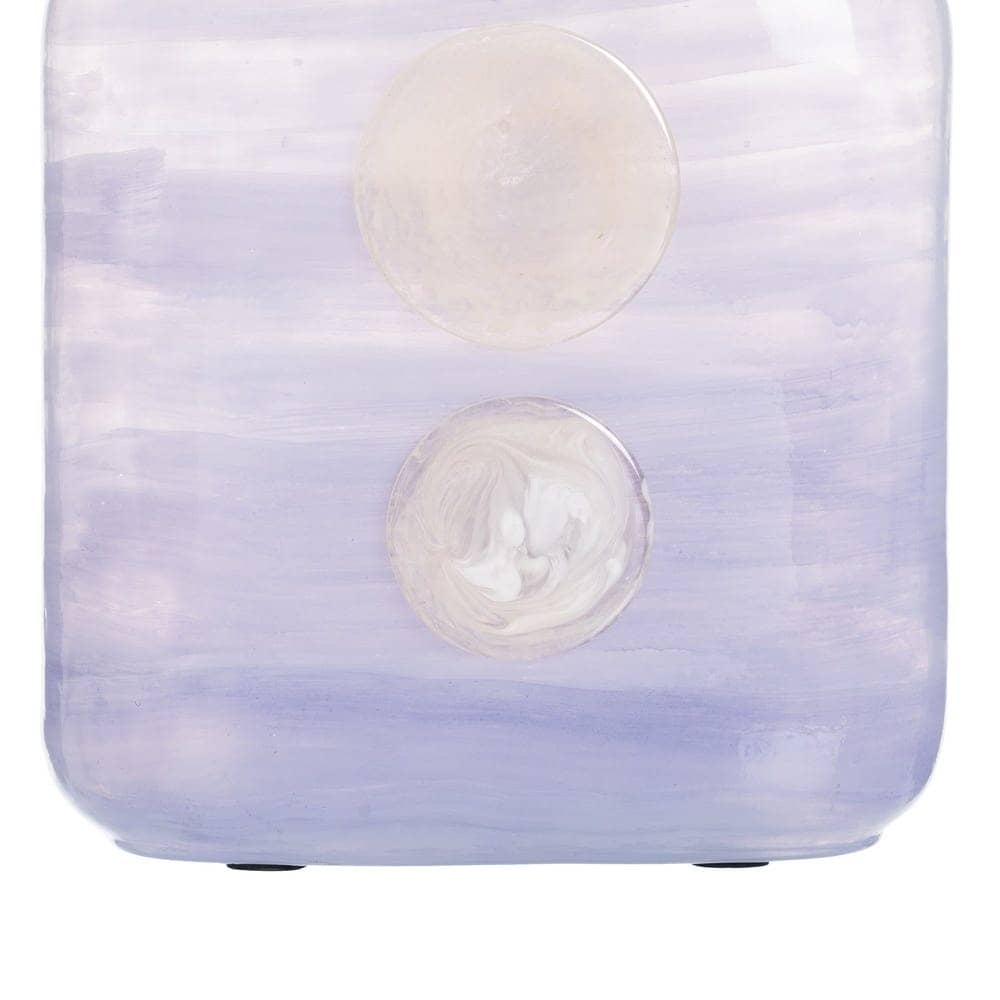 Jarrón de Cristal Azul-Blanco 22x10x24 cm Decorativo - Imagen 7