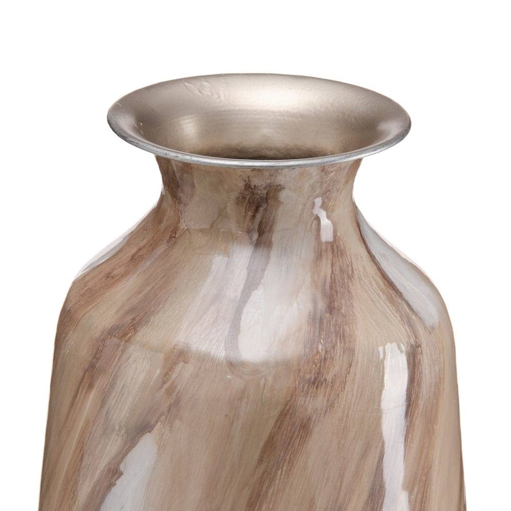 Jarrón Beige de Metal 28 x 28 x 68 cm para Decoración - Imagen 4