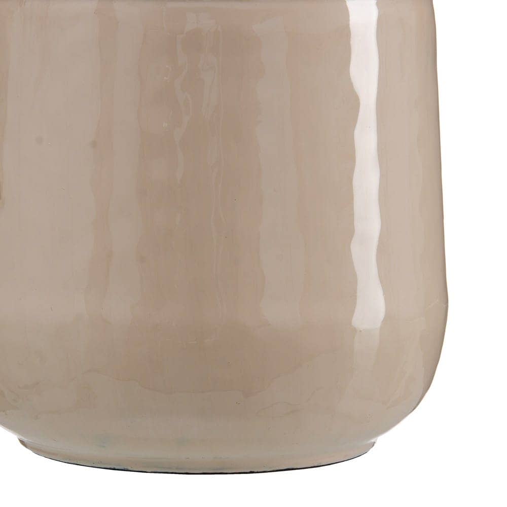 Jarrón Beige de Metal 28 x 28 x 84 cm Decorativo - Imagen 2