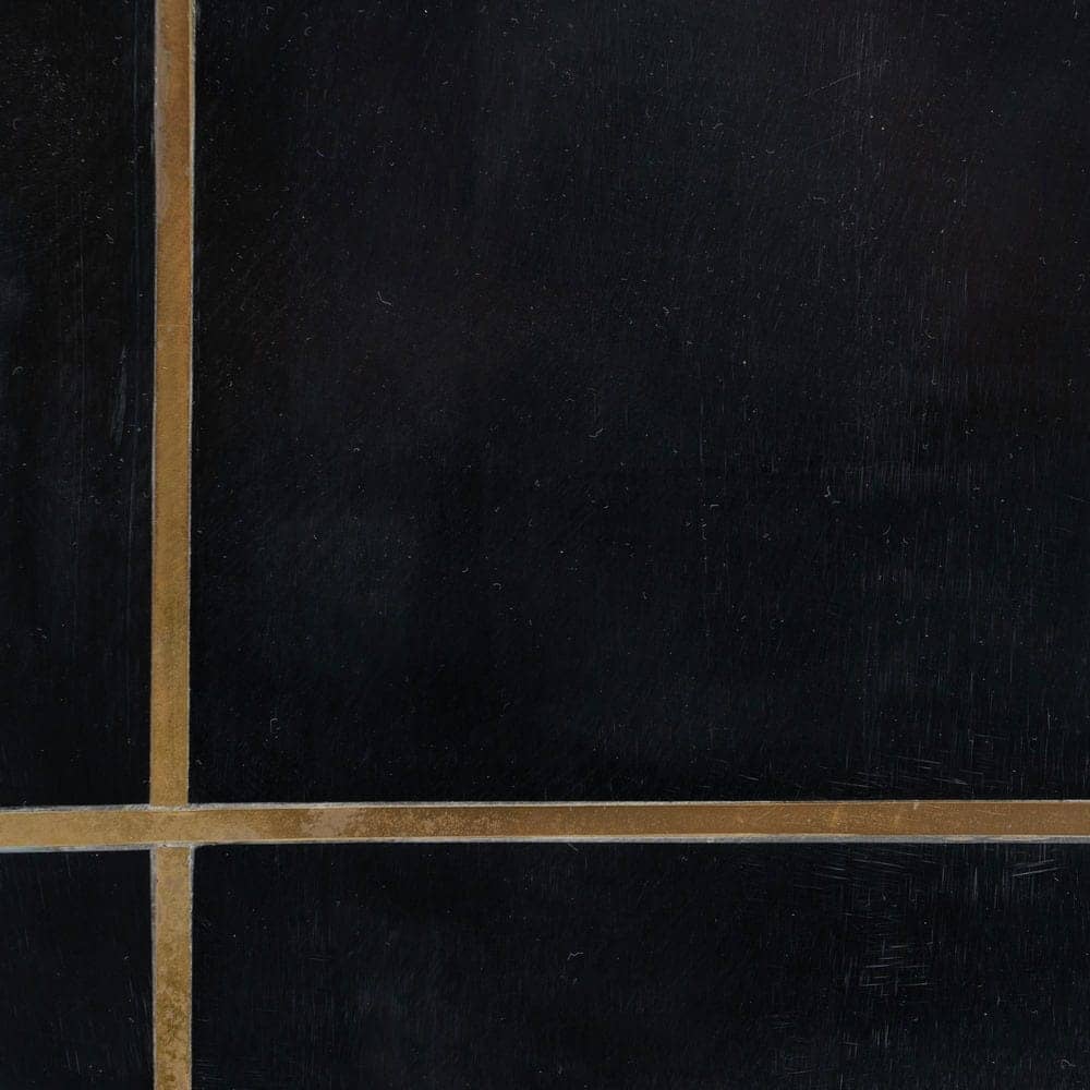 Mesa Auxiliar de Metal y Resina Negro-Oro 38x38x43 cm - Imagen 6