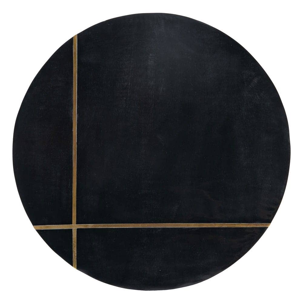 Mesa Auxiliar de Metal y Resina Negro-Oro 38x38x43 cm - Imagen 8