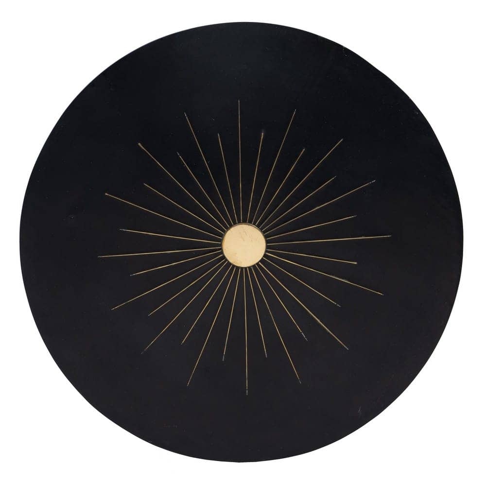 Mesa Auxiliar de Metal y Resina Negro-Oro 38x38x50 cm - Imagen 8