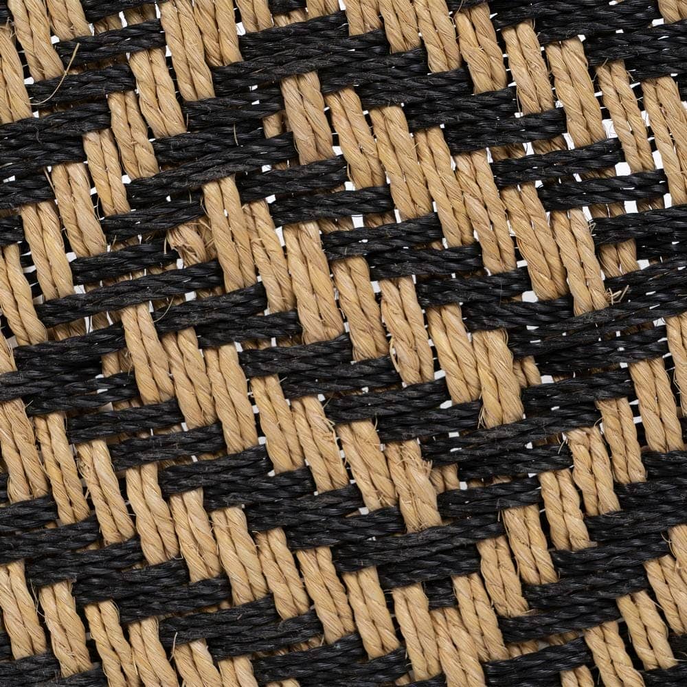 Set de 2 Mesas Auxiliares de Fibra Natural y Bambú - Estilo Rústico y Bohemio, 38 cm - Imagen 8