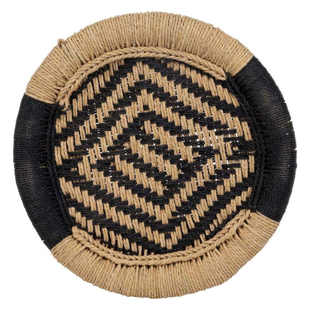Set de 2 Mesas Auxiliares de Fibra Natural y Bambú - Estilo Rústico y Bohemio, 38 cm - Imagen 9