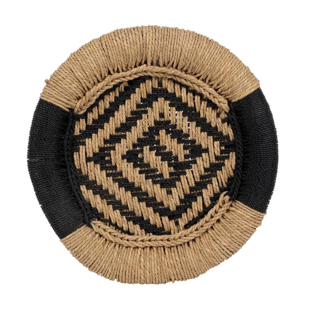Set de 2 Mesas Auxiliares de Fibra Natural y Bambú - Estilo Rústico y Bohemio, 38 cm - Imagen 10