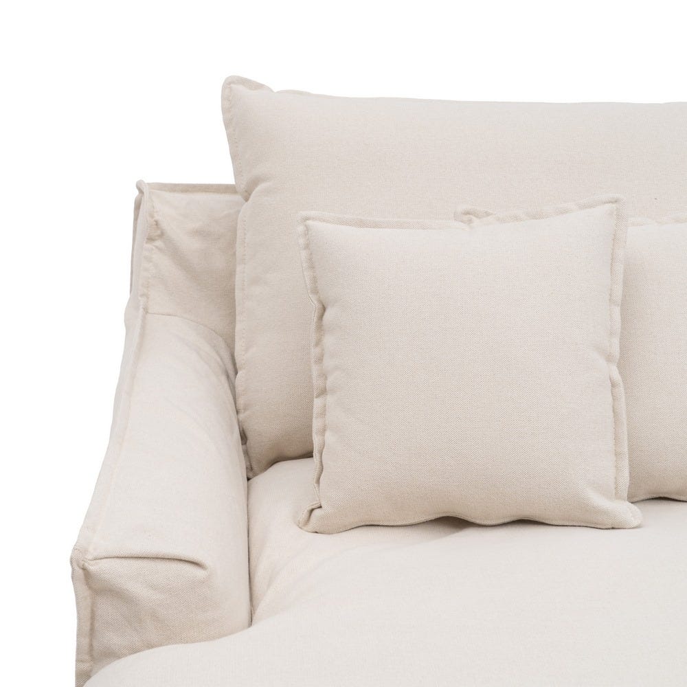 Sofá chaise longue beige de tela para salón moderno – 190 x 165 x 95 cm - Imagen 5