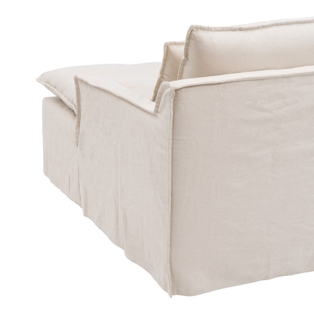 Sofá chaise longue beige de tela para salón moderno – 190 x 165 x 95 cm - Imagen 9