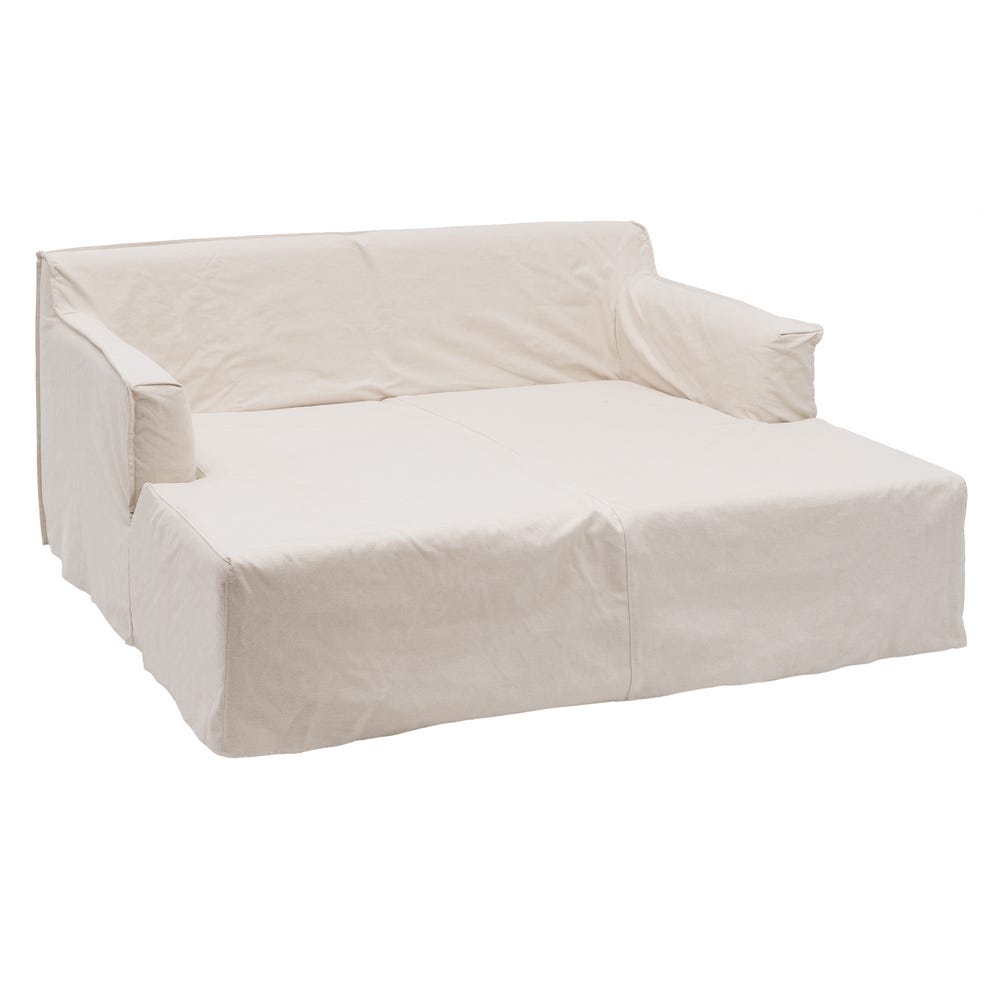 Sofá chaise longue beige de tela para salón moderno – 190 x 165 x 95 cm - Imagen 13