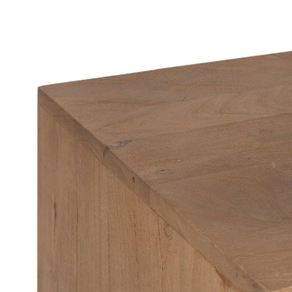 Mesita de Madera Natural de Mango de 65 cm con Cajón - Elegante y Funcional para Dormitorios y Salones - Imagen 3