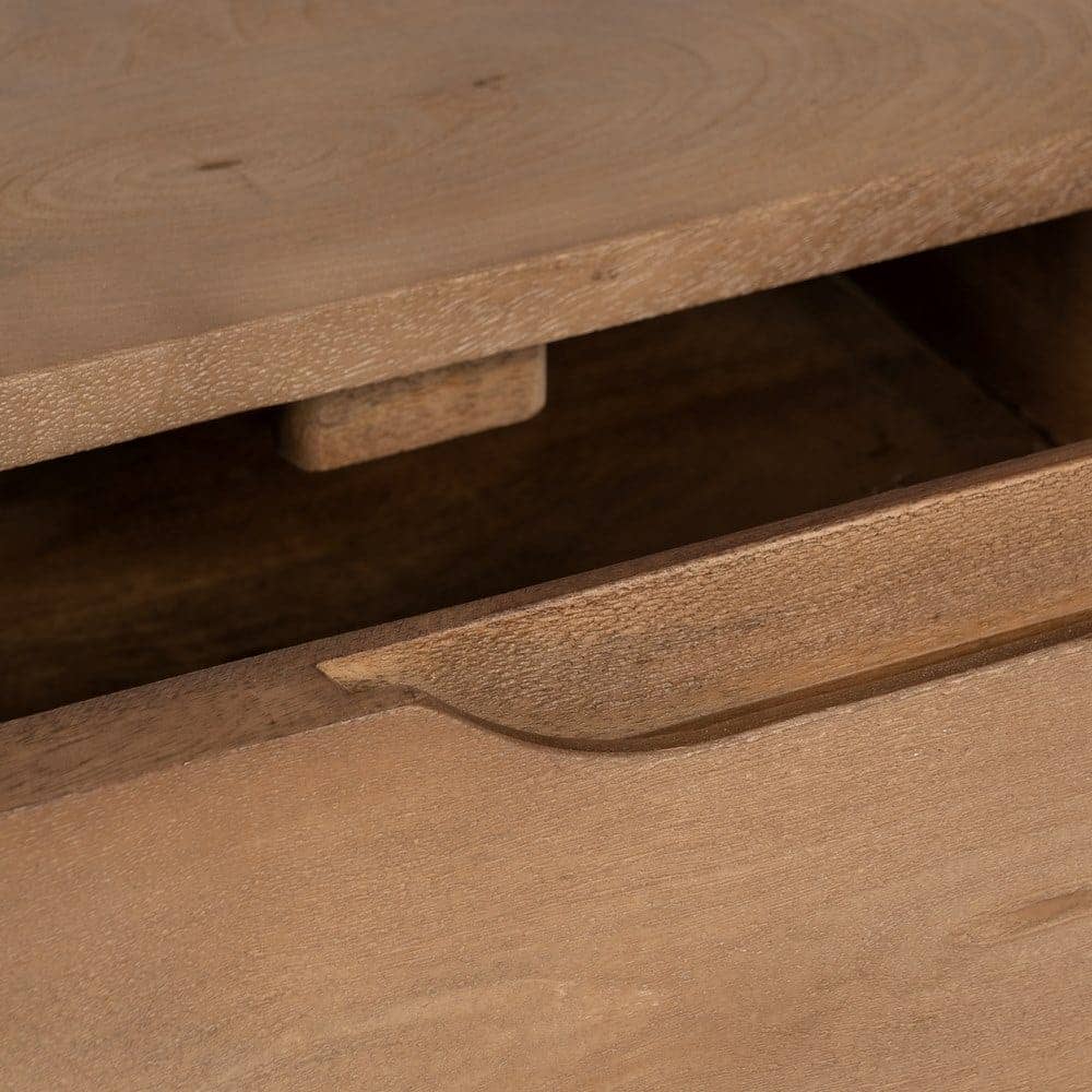 Mesita de Madera Natural de Mango de 65 cm con Cajón - Elegante y Funcional para Dormitorios y Salones - Imagen 6