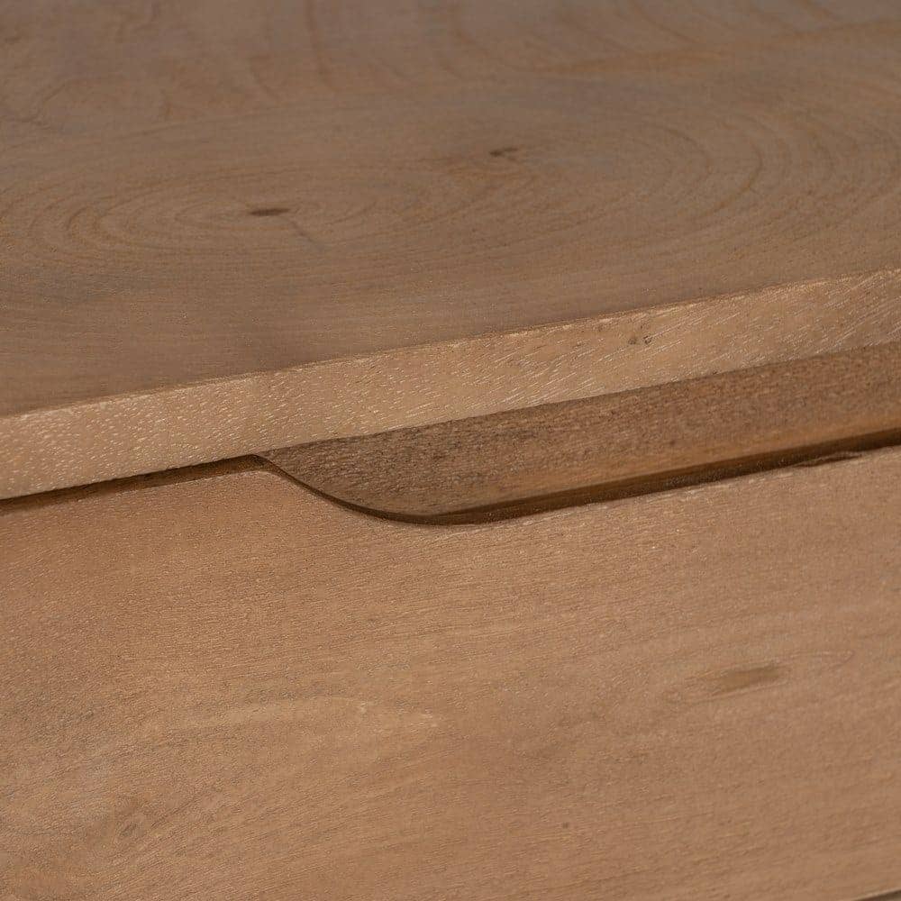 Mesita de Madera Natural de Mango de 65 cm con Cajón - Elegante y Funcional para Dormitorios y Salones - Imagen 7