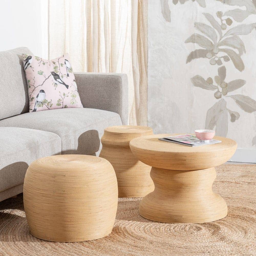 Mesa Auxiliar de Bambú Natural de 37 cm - Diseño Minimalista y Rústico para Salas, Terrazas y Dormitorios - Imagen 8
