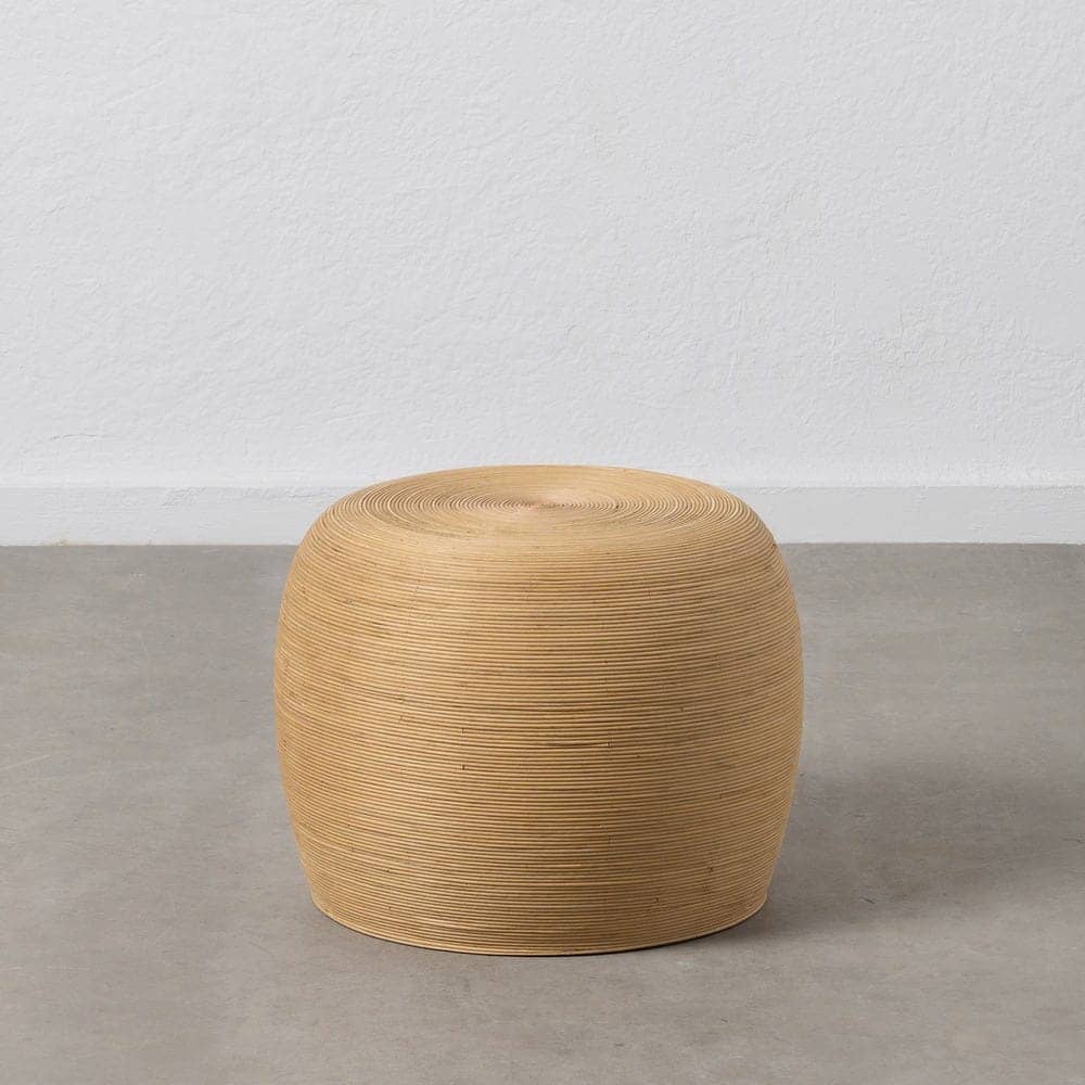 Mesa Auxiliar de Bambú Natural de 37 cm - Diseño Minimalista y Rústico para Salas, Terrazas y Dormitorios