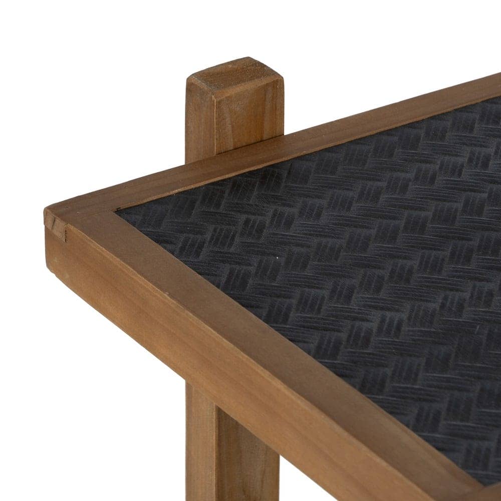 Estantería Negra de Madera Natural y Metal de 80 cm - Diseño Moderno y Elegante para Decoración de Interiores - Imagen 2