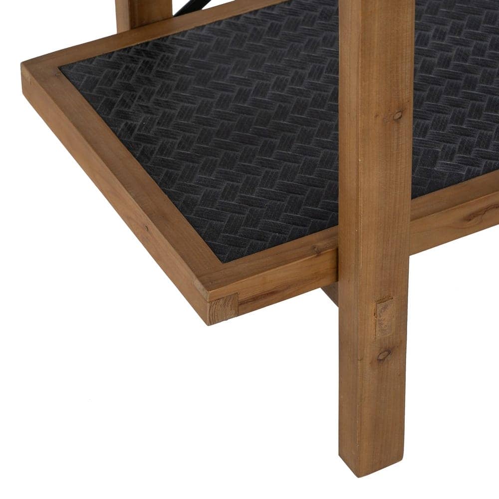 Estantería Negra de Madera Natural y Metal de 80 cm - Diseño Moderno y Elegante para Decoración de Interiores - Imagen 4