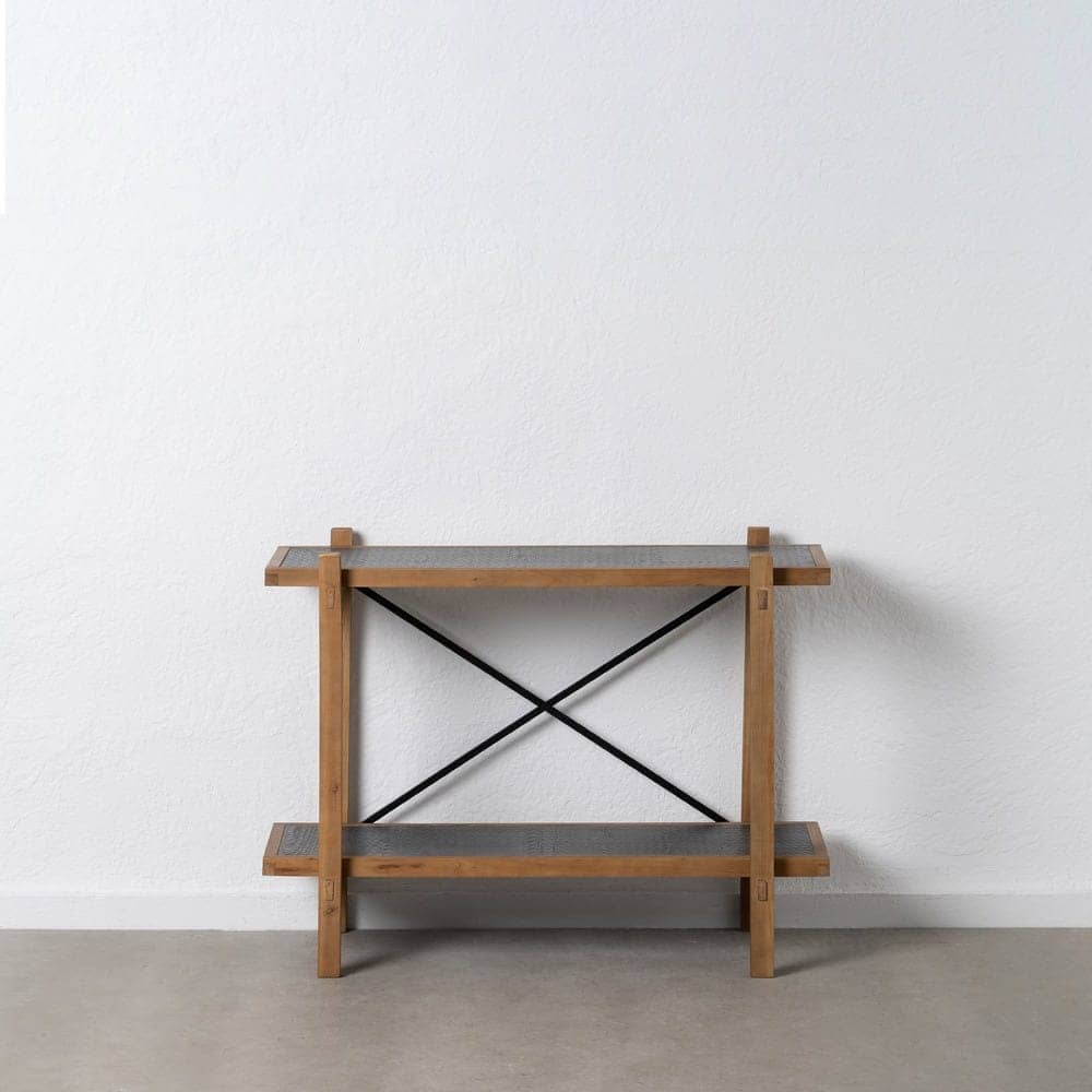 Estantería Negra de Madera Natural y Metal de 80 cm - Diseño Moderno y Elegante para Decoración de Interiores - Imagen 9