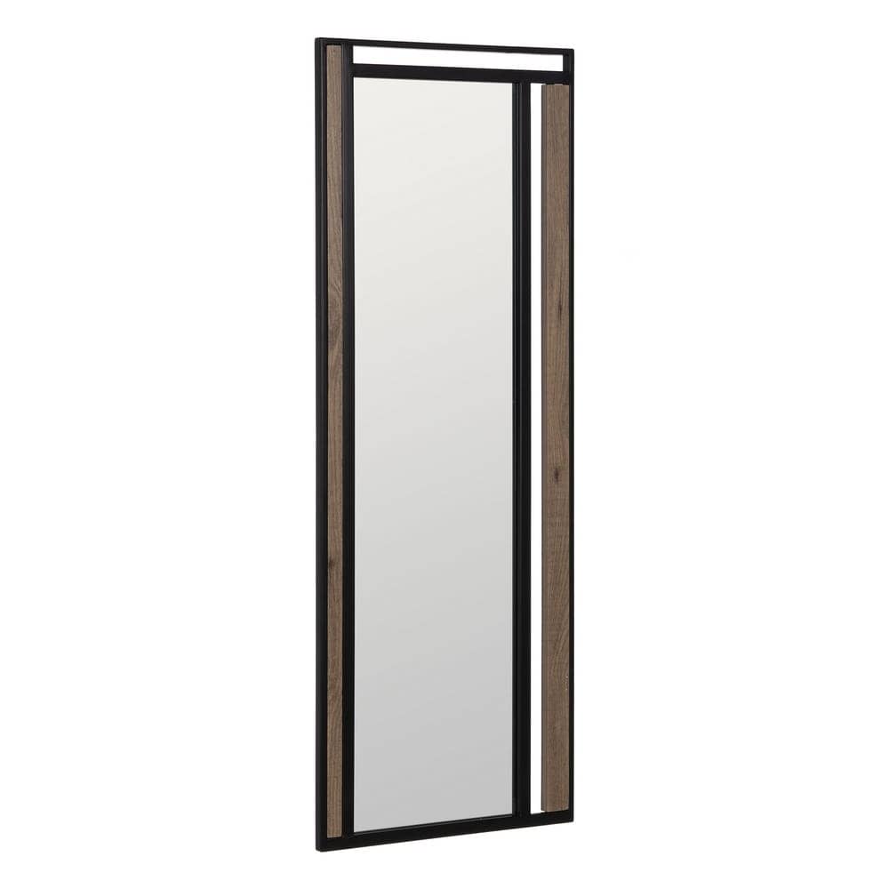 Espejo Natural y Negro de DM y Metal de 100 cm - Diseño Elegante para Decoración Moderna - Imagen 2