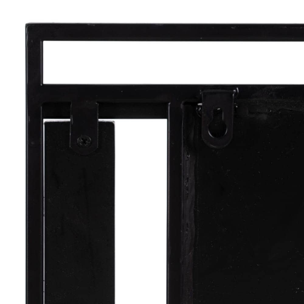 Espejo Natural y Negro de DM y Metal de 100 cm - Diseño Elegante para Decoración Moderna - Imagen 6