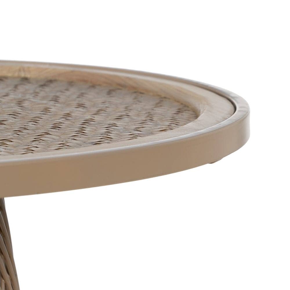 Mesa de Centro Natural de Metal y Ratán de 39 cm - Diseño Elegante y Sin Montaje - Imagen 2