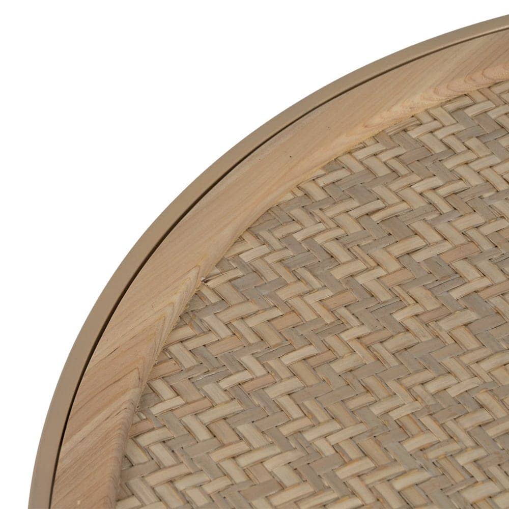 Mesa de Centro Natural de Metal y Ratán de 39 cm - Diseño Elegante y Sin Montaje - Imagen 3