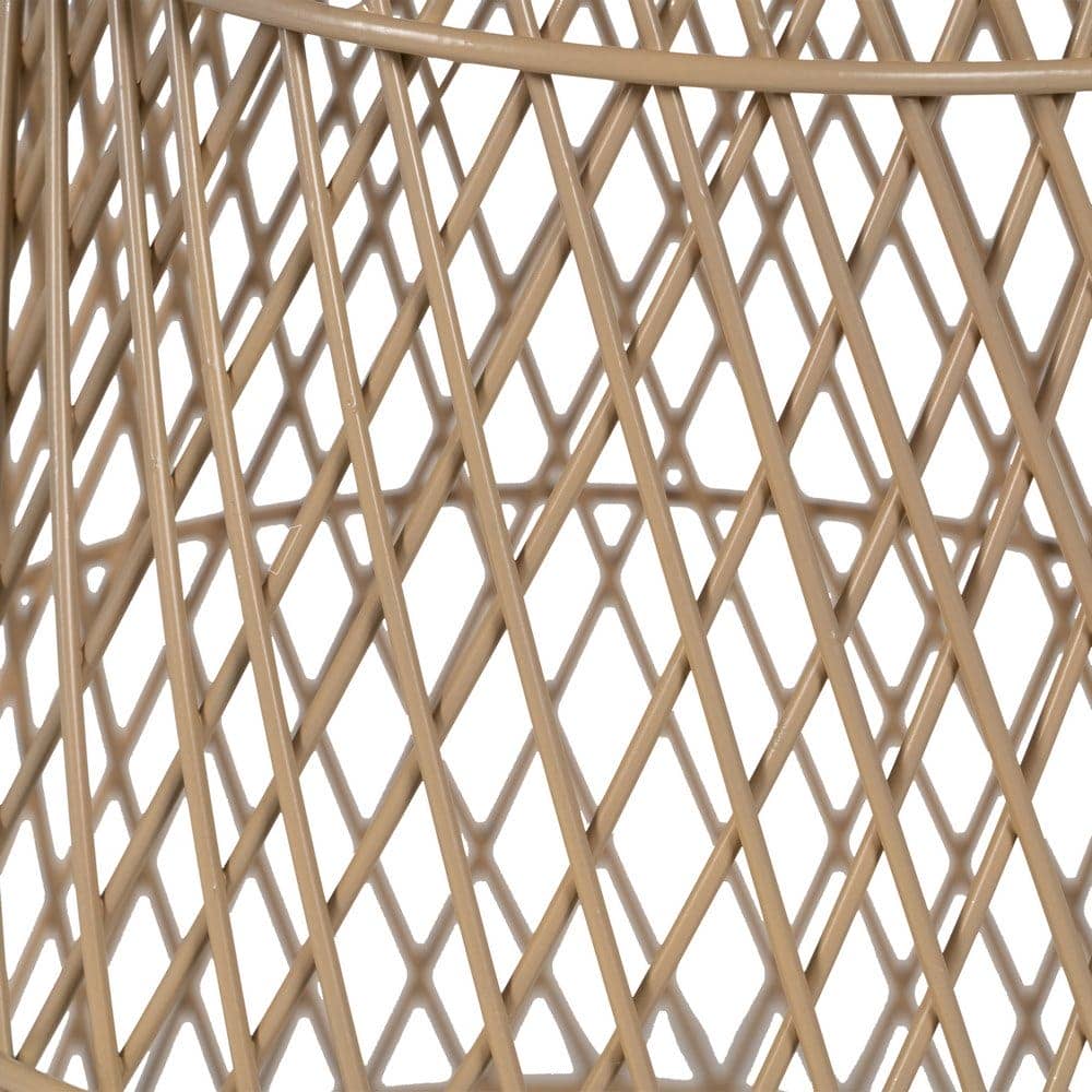 Mesa de Centro Natural de Metal y Ratán de 39 cm - Diseño Elegante y Sin Montaje - Imagen 5